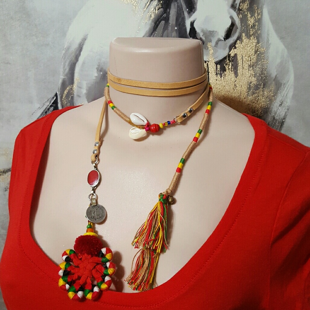🚫🚫SOLD🚫🚫NEW HAND MADE LEATHER WRAP CHOKER