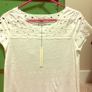 Brand new cream LC tee w detail