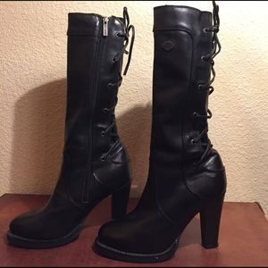 Black Leather Harley-Davidson Boots