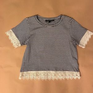 Topshop Petite Striped Top