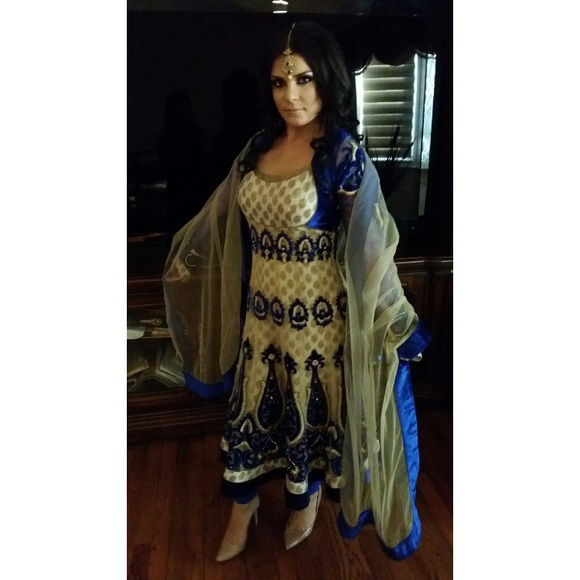 Royal blue Shalwar Kameez - Picture 6 of 8