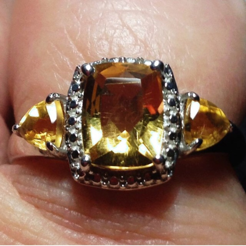 NWTO! GENUINE Brazilian Citrine .925 Ring size 7
