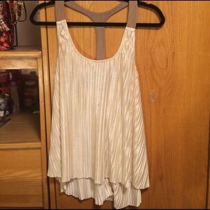 Sparkly Champagne Bow Back Tank Top