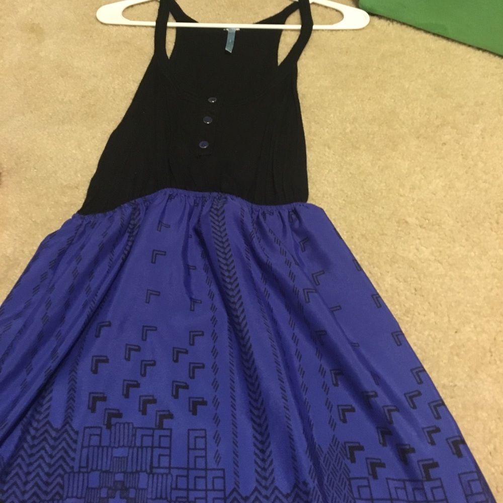 Blue dress with abstract designs
