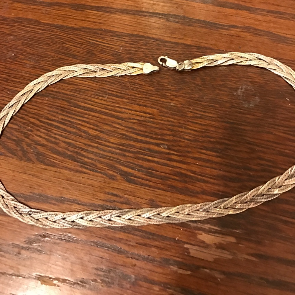 Sterling silver 925 braided choker/wrap bracelet