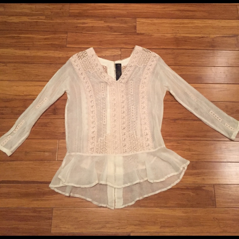 Free People lace peplum tunic