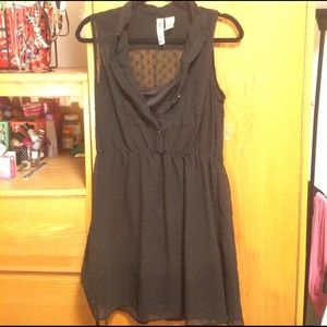 Partly Sheer Black Tank Top Dress