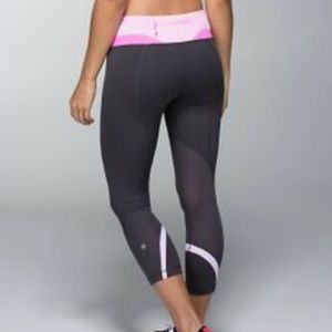 Lululemon Gray and Pink Inspire Crops