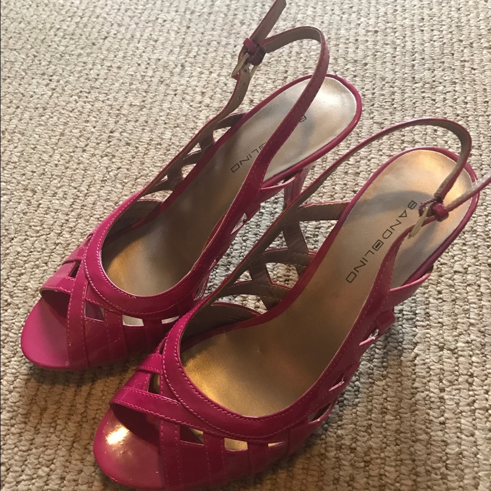 Women's Pink Sling-Back Heels- Peep toe-Size 8