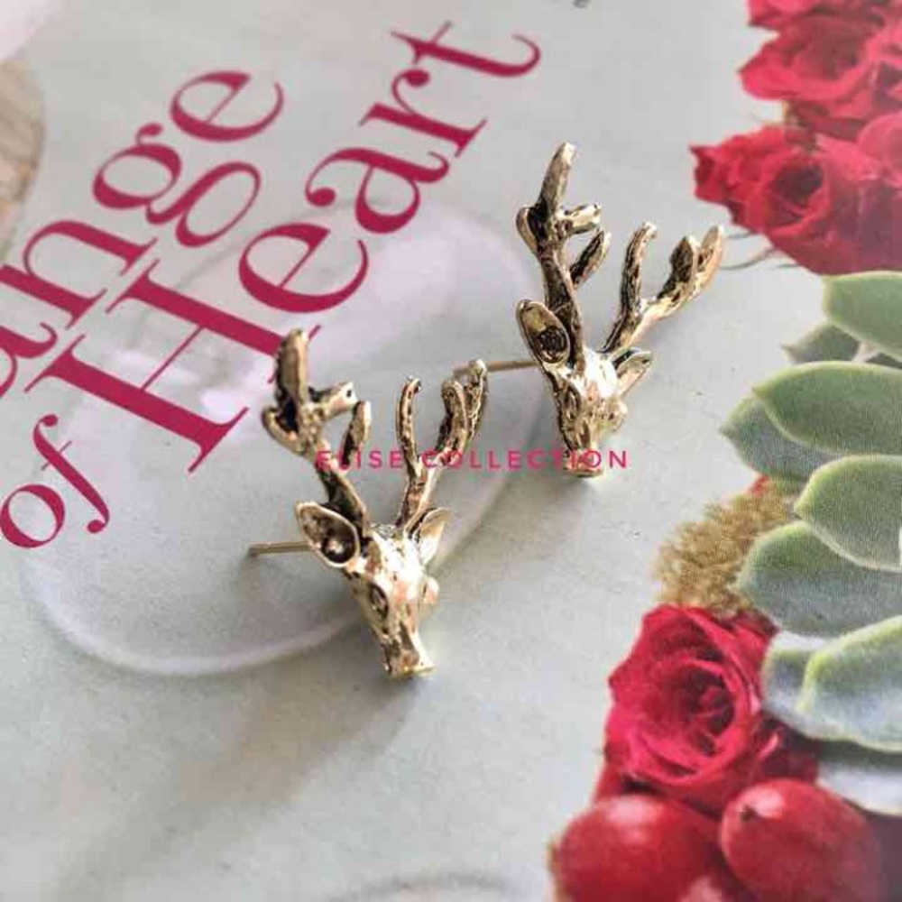 Deer Earrings! Gold