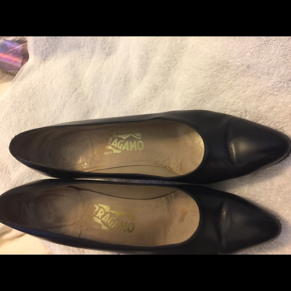 Ferragamo Classic Black Opera Pumps  8 1/2 AAA
