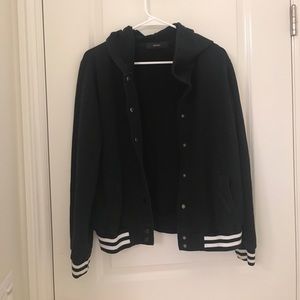 Varsity stripe black hoodie