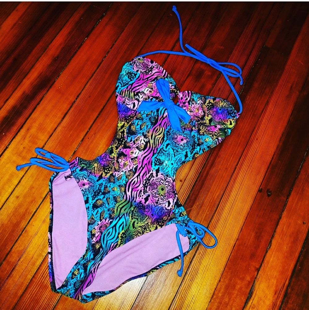 Multi Color Animal Print Bathing Suit