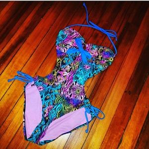 Multi Color Animal Print Bathing Suit