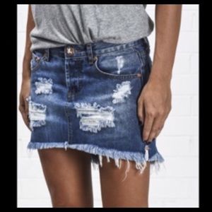 One teaspoon denim mini skirt