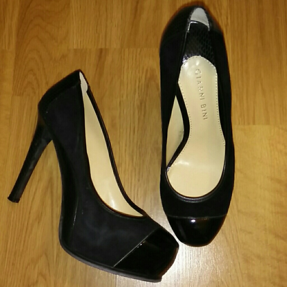 Black Gianni Binni platform pumps