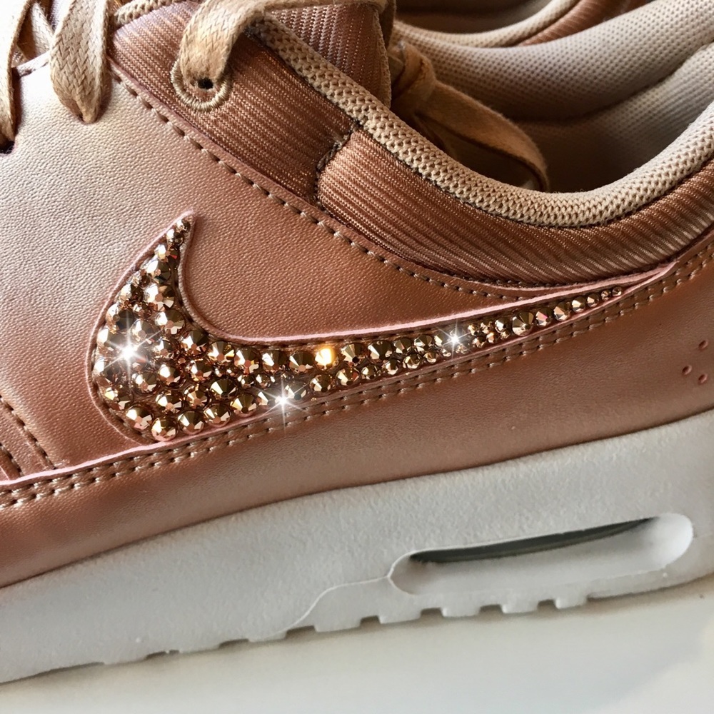 Bling Nike Air Max Thea Shoes w/ Swarovski Crystal - Picture 2 of 5