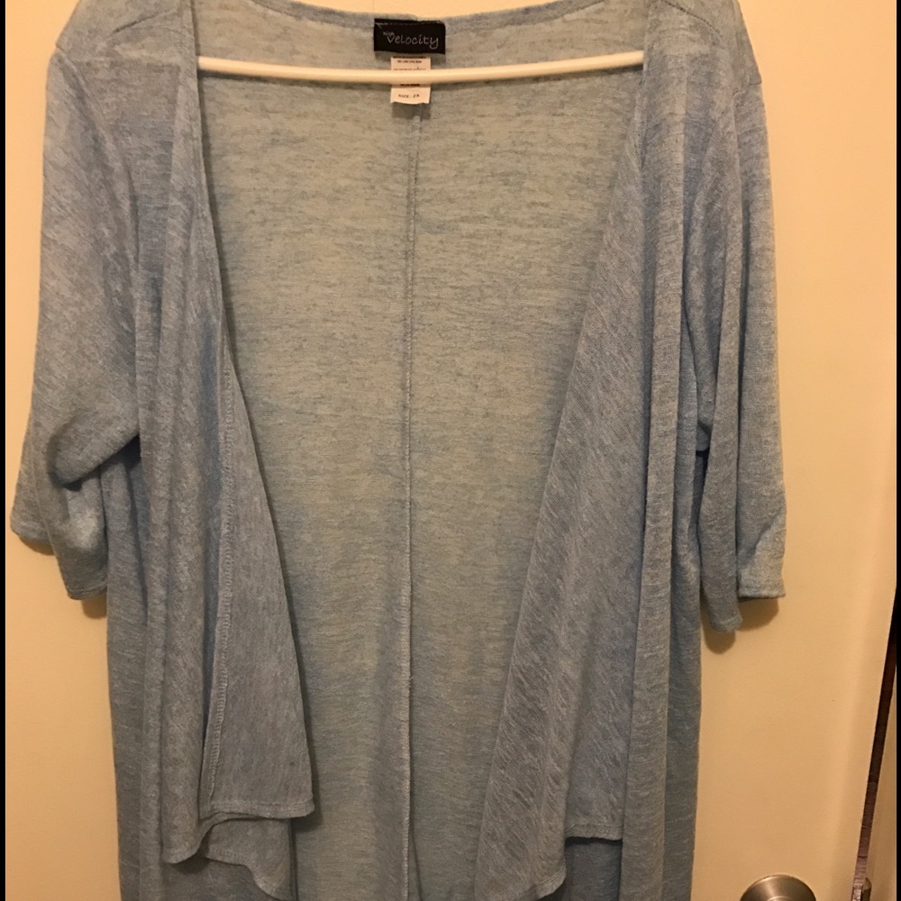 Light blue shrug