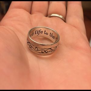 Sterling Silver 'Live Life to the Fullest' Ring