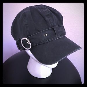 Hat with Rhinestone Decor