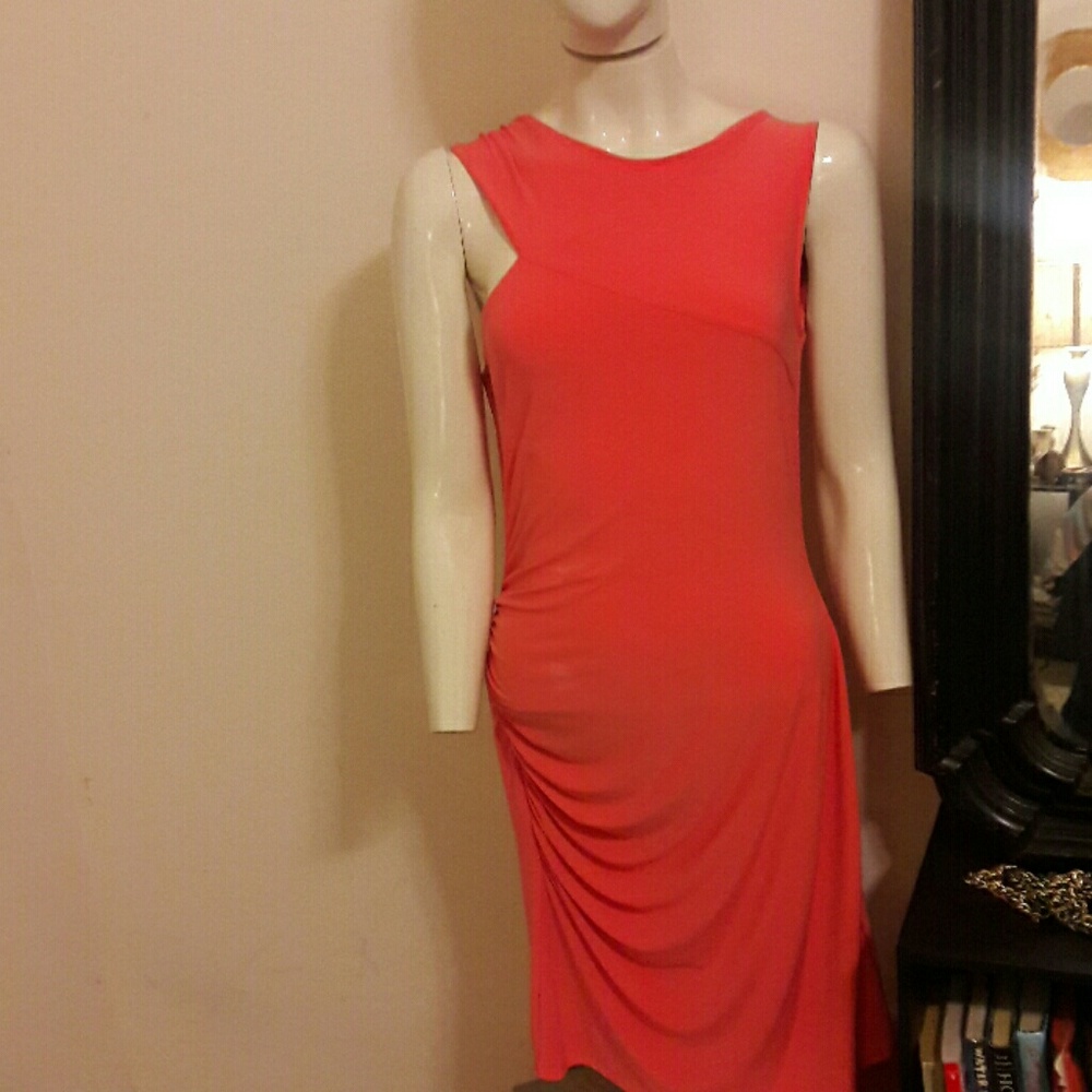 Nwt Catherine Malandrino tangerine stretch dress