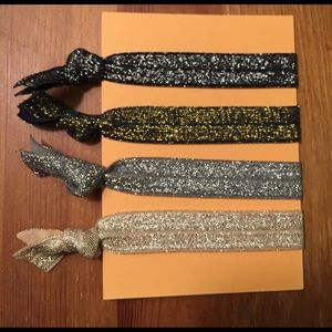 Glitter Elastic Knot Hair Ties - Neutrals