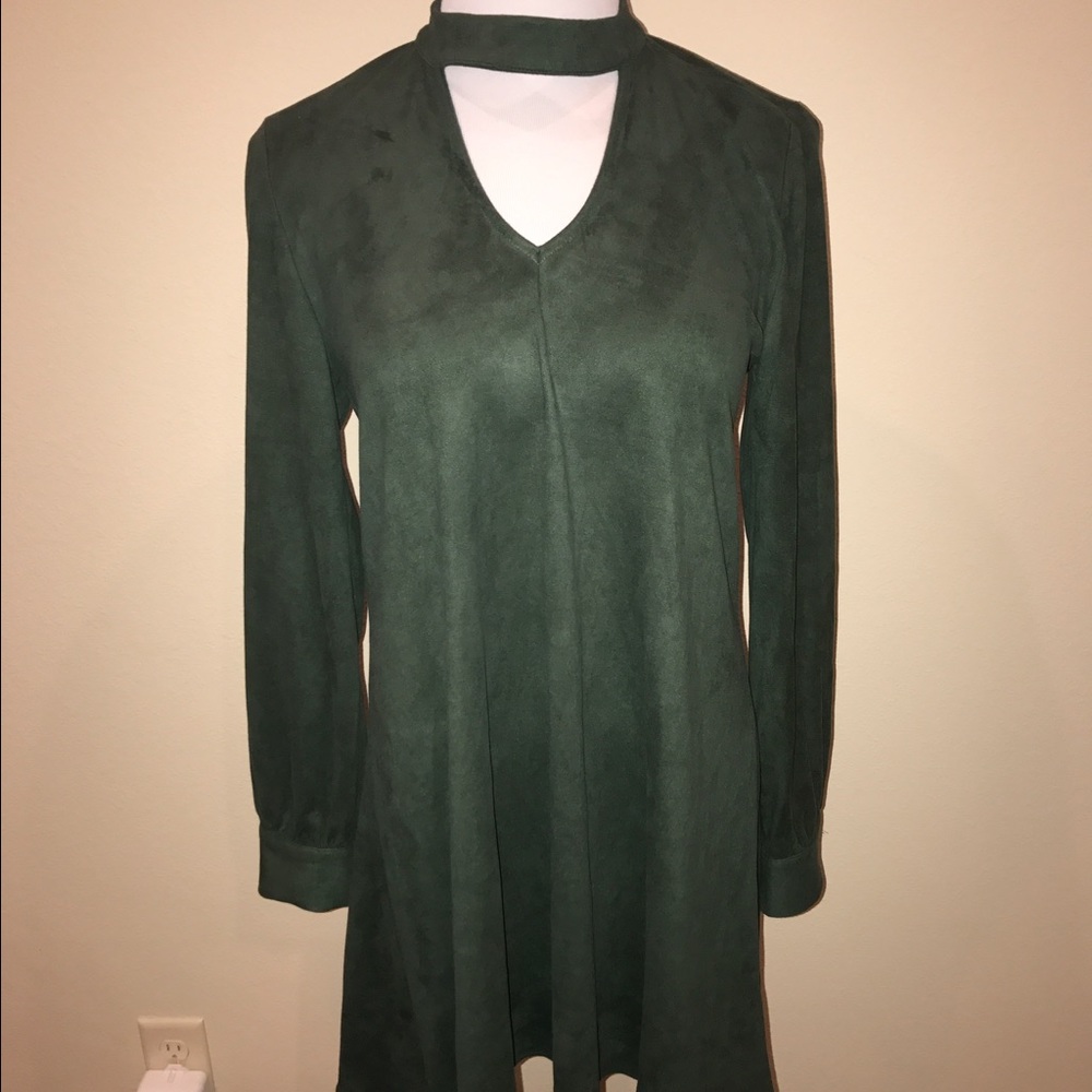 Karlie Emerald green microsuede mini dress size L