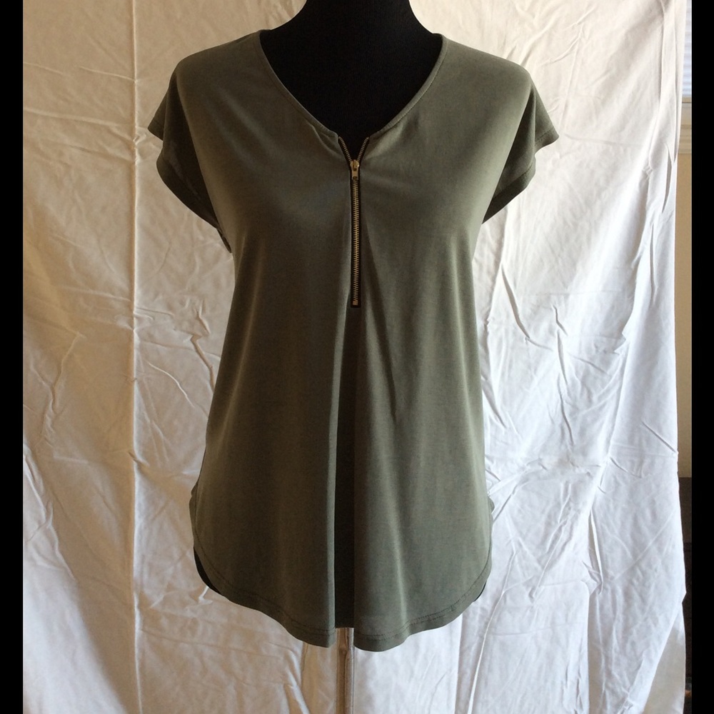 Zip Front Blouse