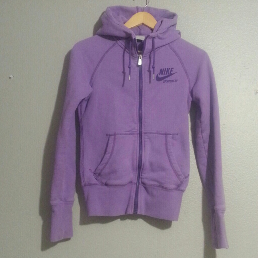 NIKE SPORTSWEAR PURPLE HOODIE ZIP UP SIZE XSMALL