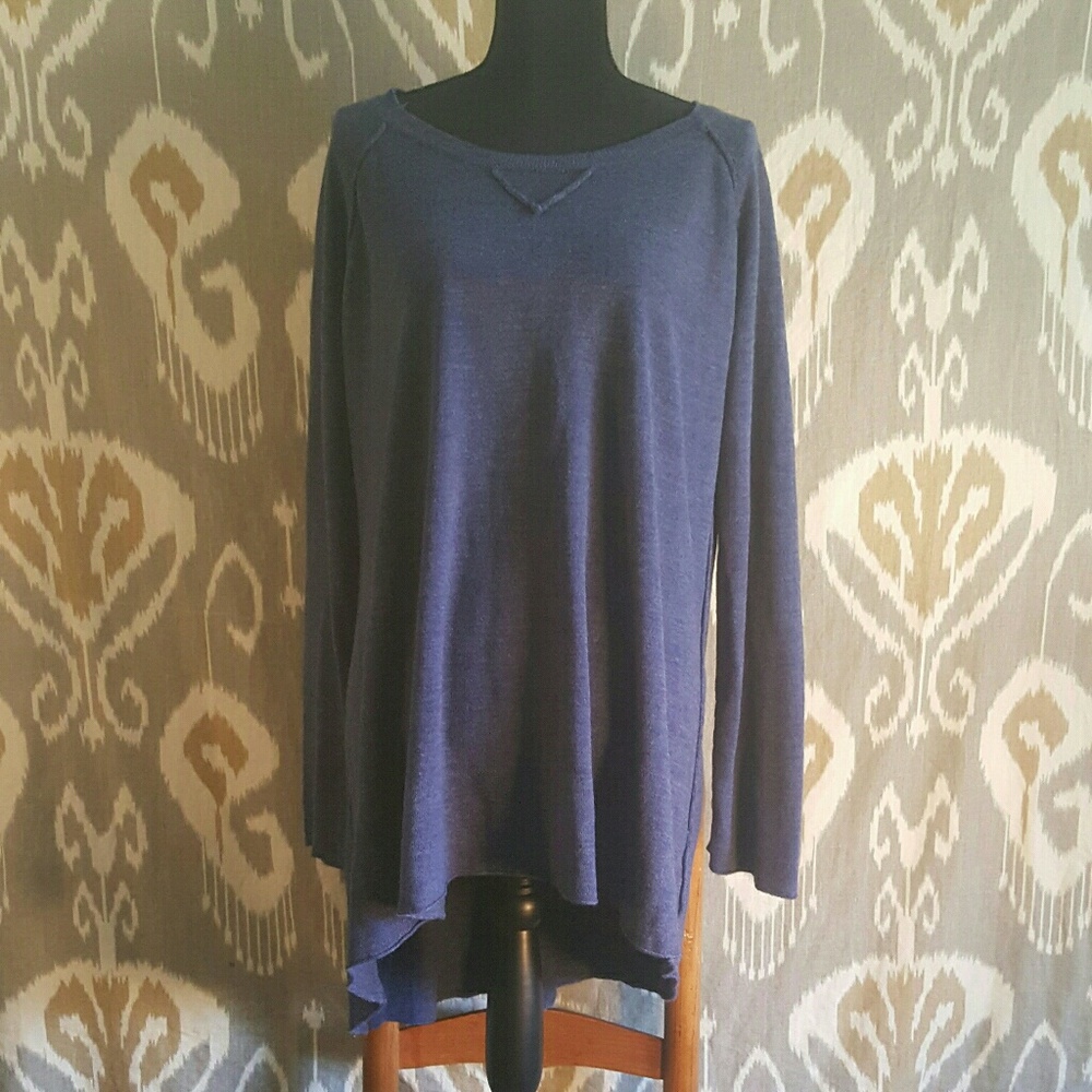 Blue High Low Sweater