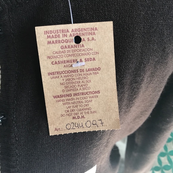 Handmade Argentinian Cashmere Cardigan Sweater - Picture 3 of 4