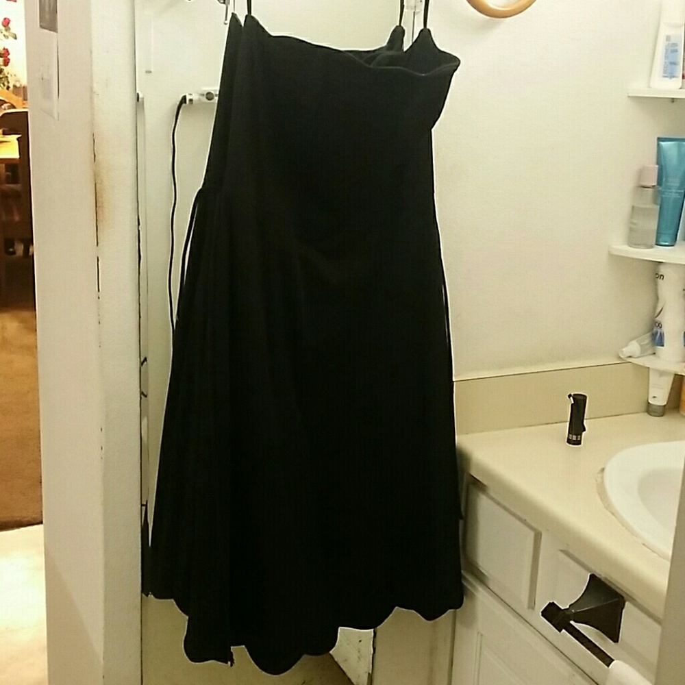 Black Strapless knee length dress