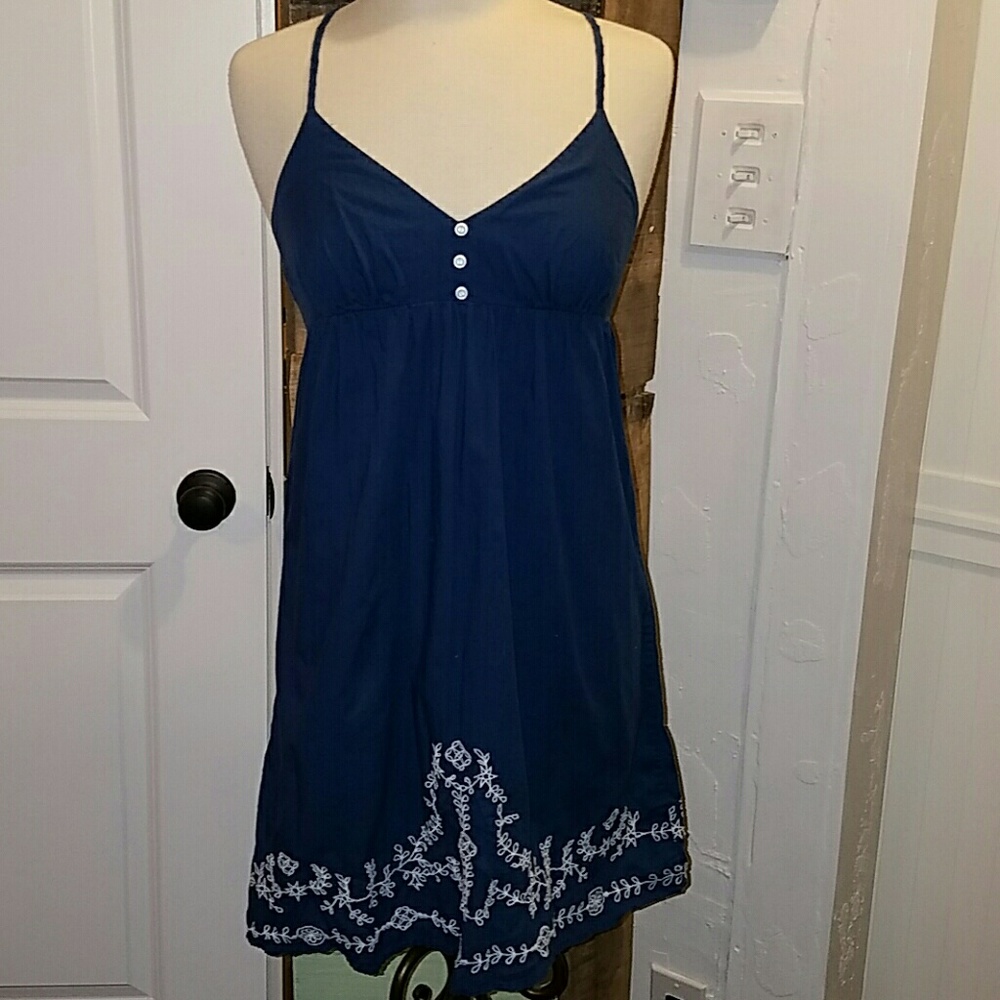 Navy Blue Spaghetti Strap Dress