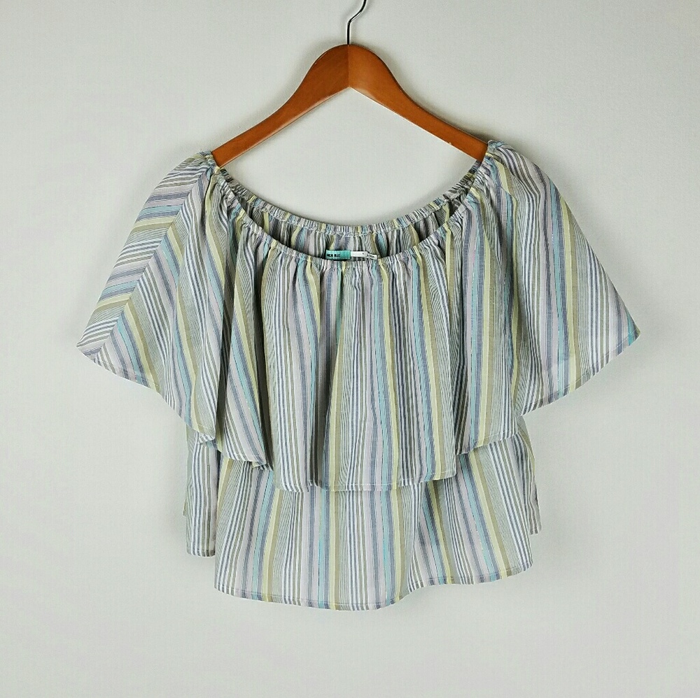 KIMCHI BLUE Raquel Ruffle Off The Shoulder Top