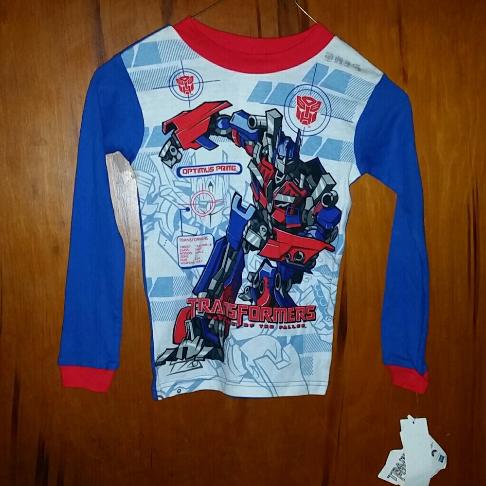 Transformers pajama top boys sz8