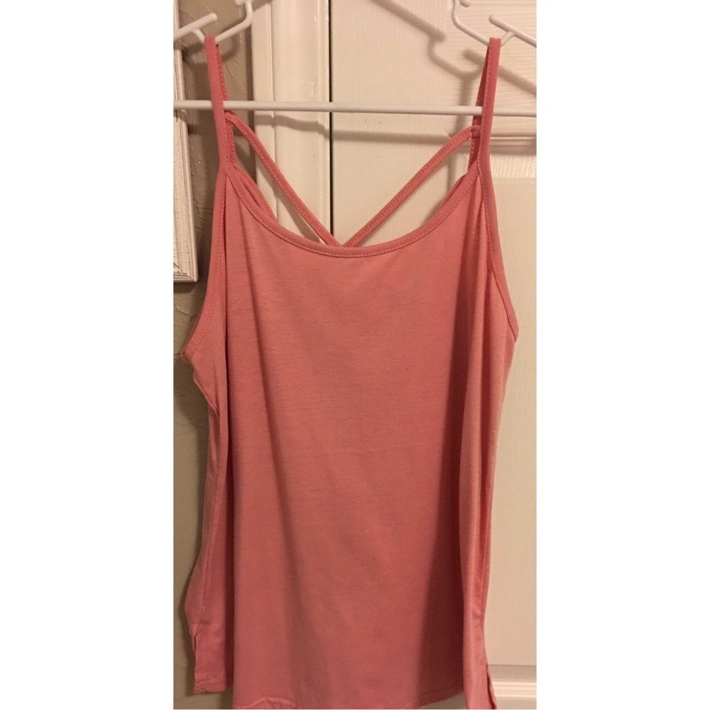 Coral color spaghetti strap tank