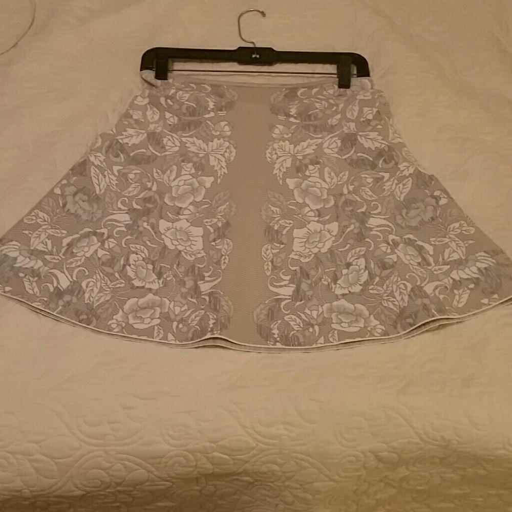 Cream, white, and pale blue skirt