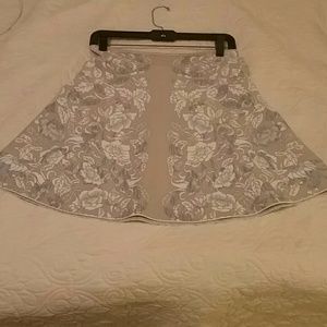 Cream, white, and pale blue skirt