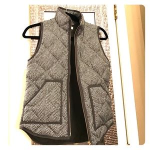 Jcrew herringbone puffer vest