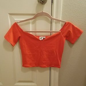 *NWOT* ASOS orange off the shoulder crop top