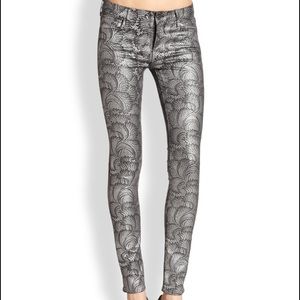 7 for all mankind B&W metallic skinny jean