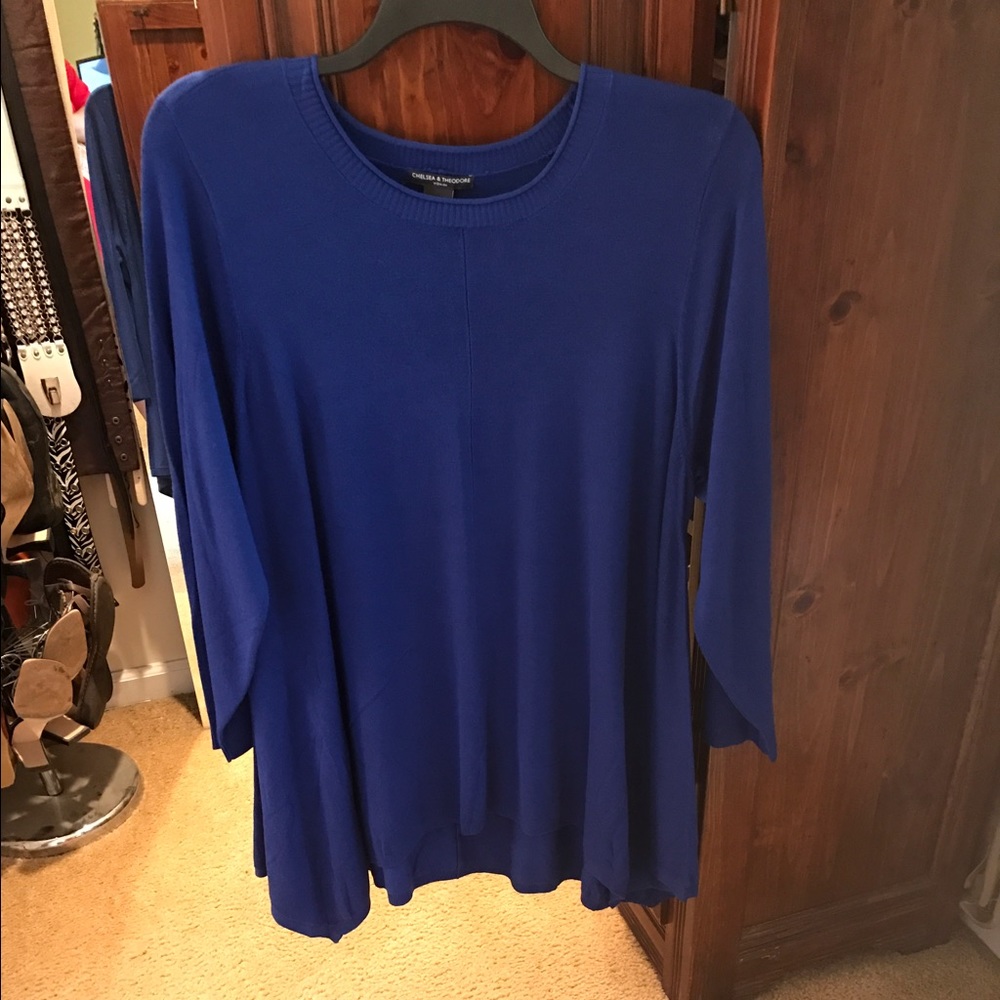 Royal blue trapeze sweater top