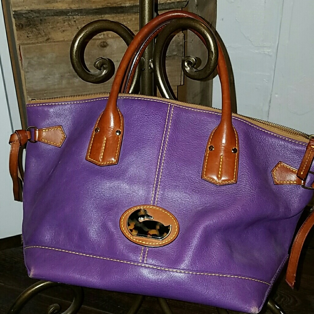 Vintage Plum Leather Dooney & Bourke Handbag