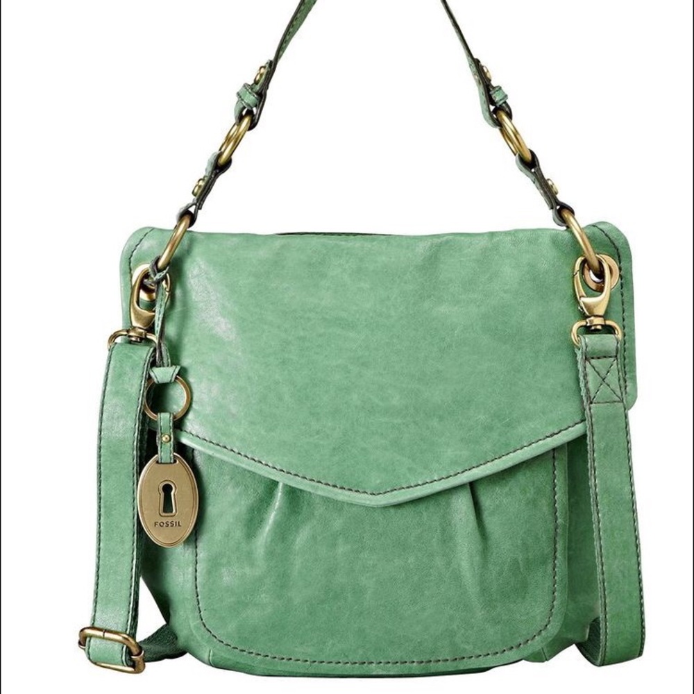Green Fossil crossbody purse