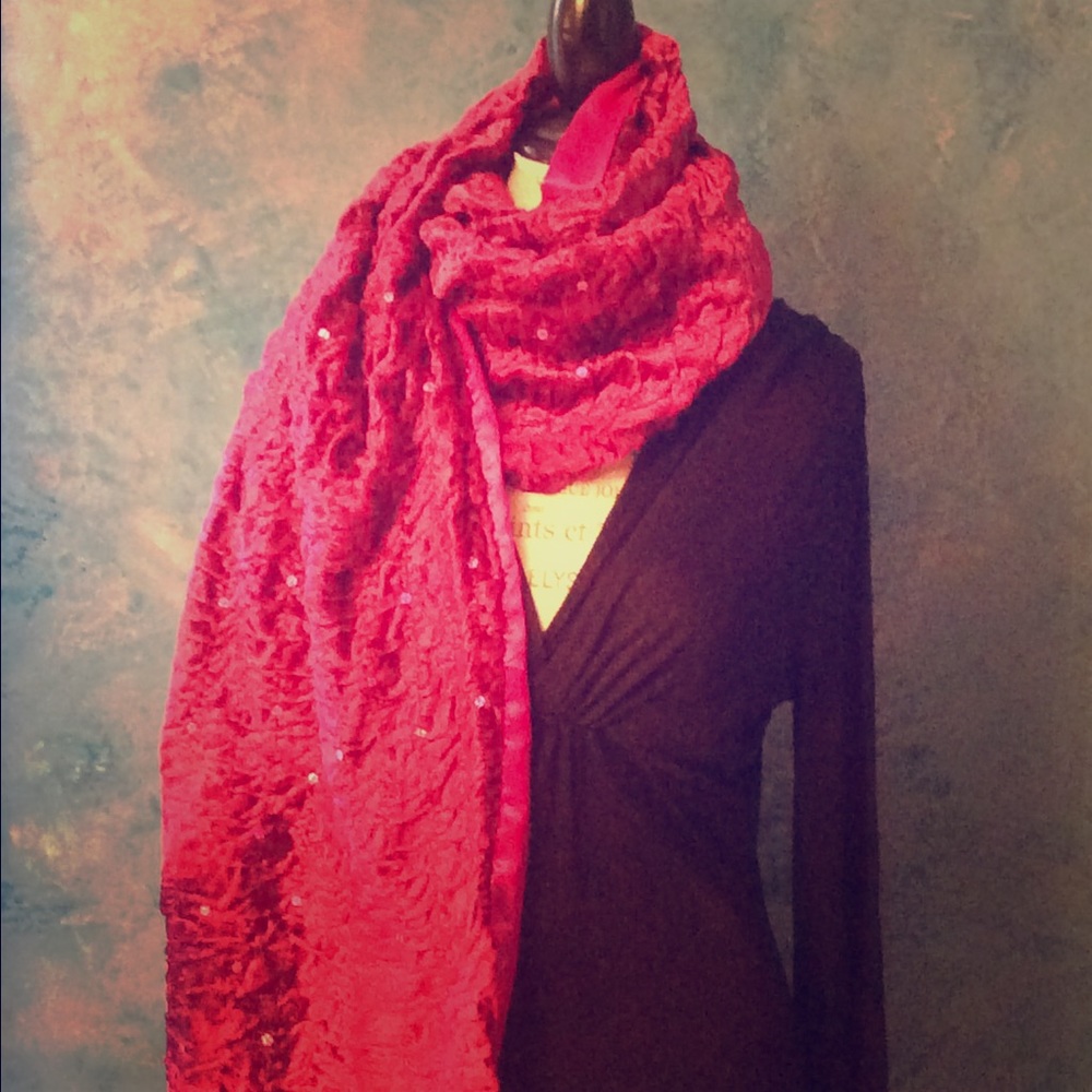 Fancy Raspberry evening shawl