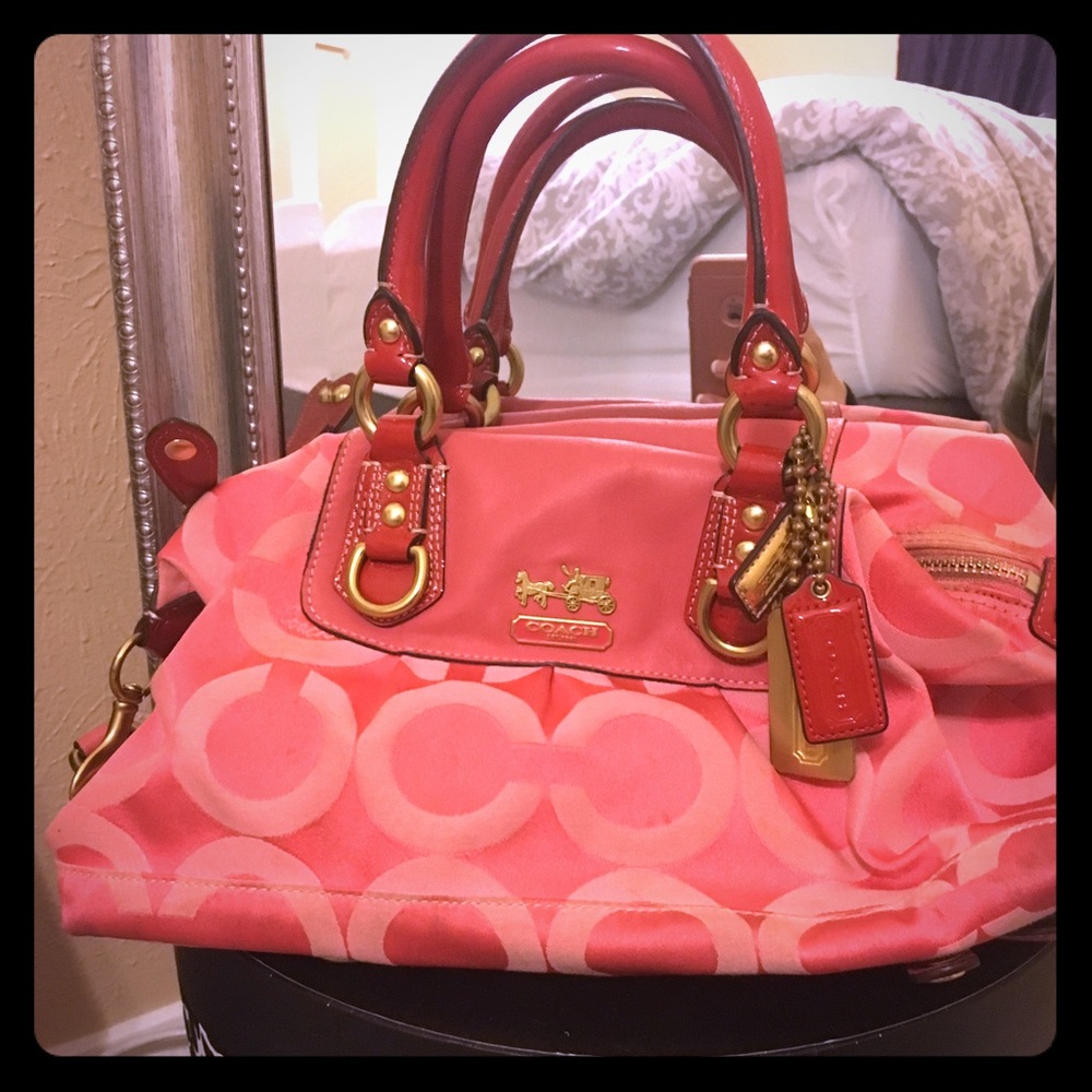 Pink coach purse