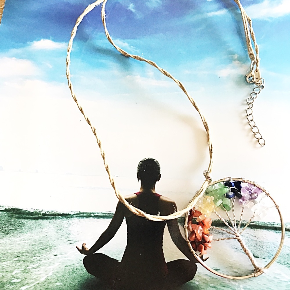 Tree of Life 7 Chakra Balance Heal Necklace Yoga - Picture 2 of 6