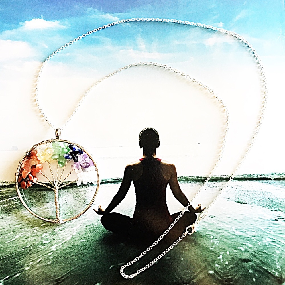 Tree of Life 7 Chakra Balance Heal Necklace Yoga