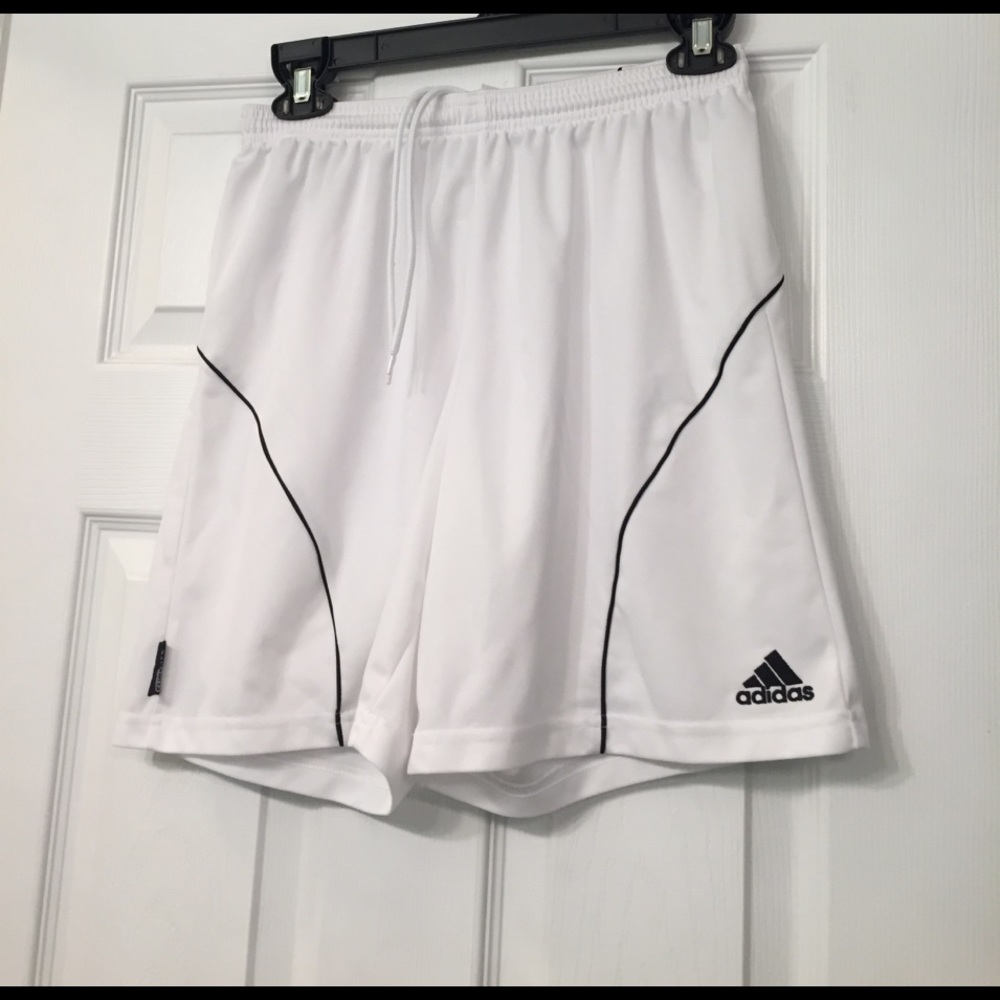 White Adidas climate soccer shorts size medium