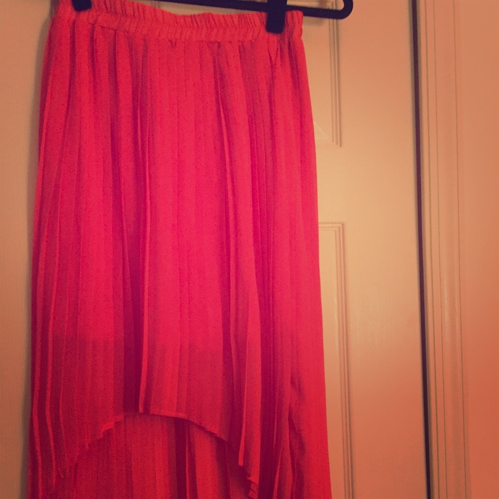 Hot pink/mango pink high low skirt with split